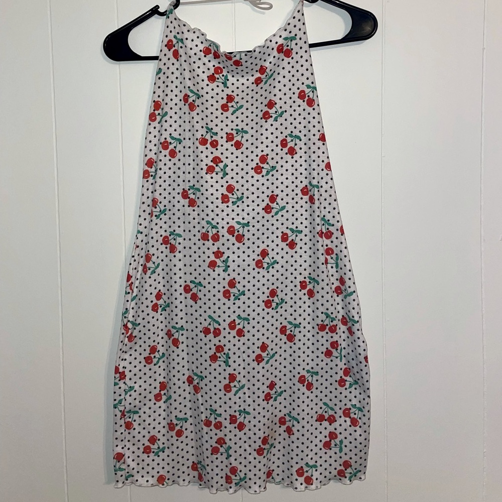 Shein Halter Cherry Dress Size M